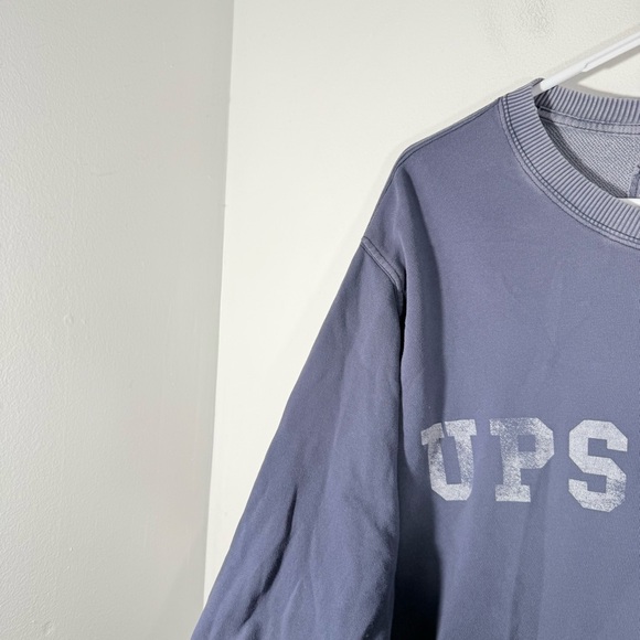 Aerie Upstate Distressed Blue Oversized Crewneck Pullover Sweatshirt Medium - Picture 5 of 8